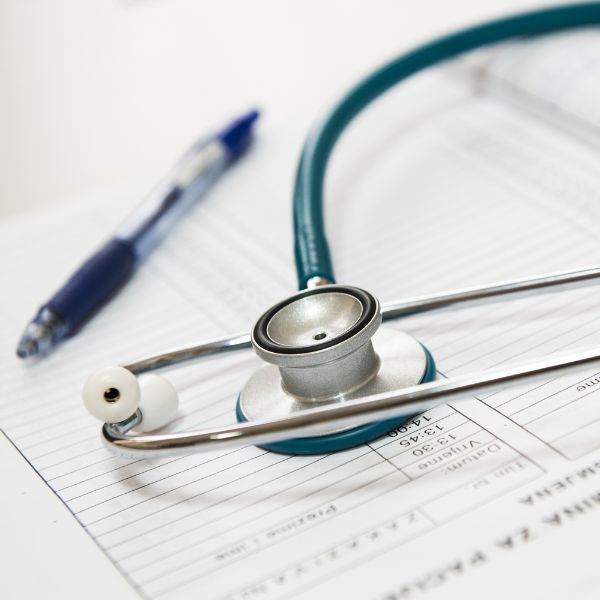 Stethoscope and paperwork