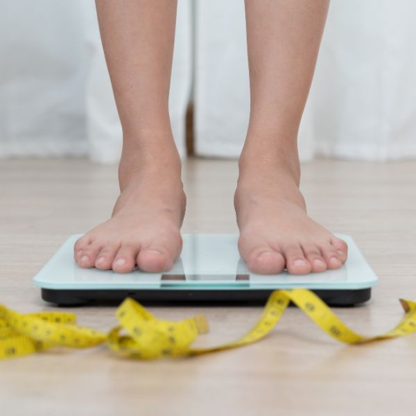 Person standing on a scale